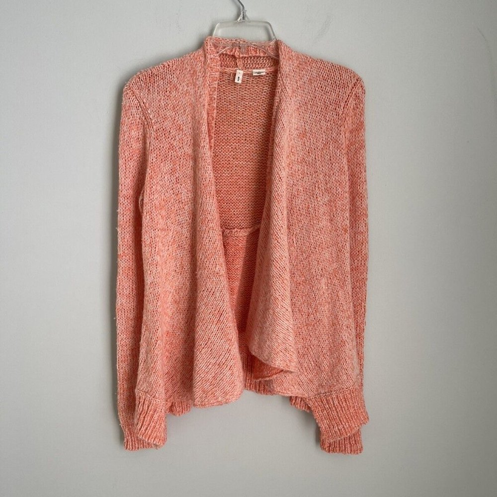 Anthropologie Womens Orange Moth Winnie Cardigan Open Front